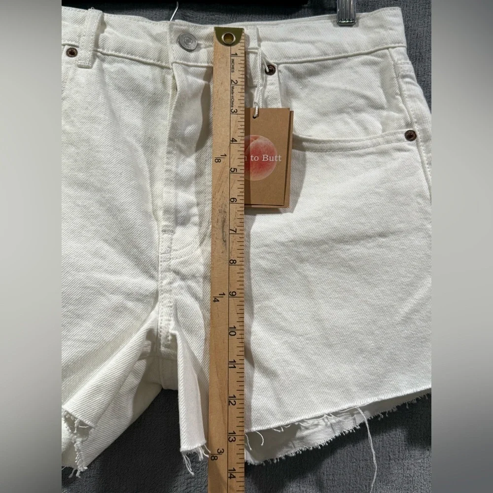 Reformation Charlie High Rise Jean Short Women's Size 28 White Cut Off Denim NWT
